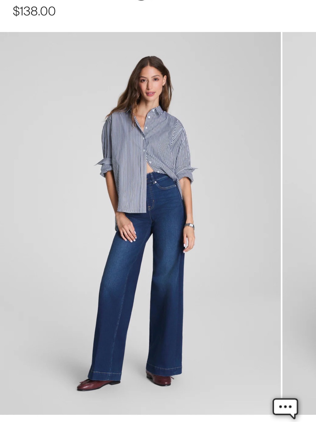 Spanx Wide-Leg High-Rise Women's Jeans In Dark Blue
